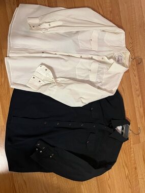 Crazy Cowboy brand western shirts set of 2 (1-black/1-white) size XXL